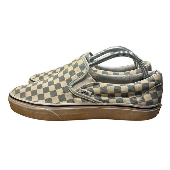 Vans Baby Blue/True White Checkerboard Slip-On Sneaker - Men's 9 / Women's 10.5 - Picture 6 of 10